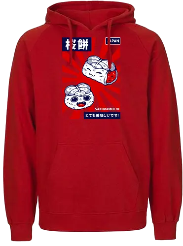 SAKURAMOCHI  - sakura, sakuramochi, sakura mochi, mochi, japan, japanese, japanese food, asia, cute, kawaii - Fairtrade Hoodie