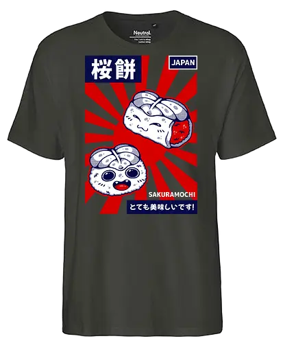 SAKURAMOCHI  - sakura, sakuramochi, sakura mochi, mochi, japan, japanese, japanese food, asia, cute, kawaii - Fairtrade T-Shirt