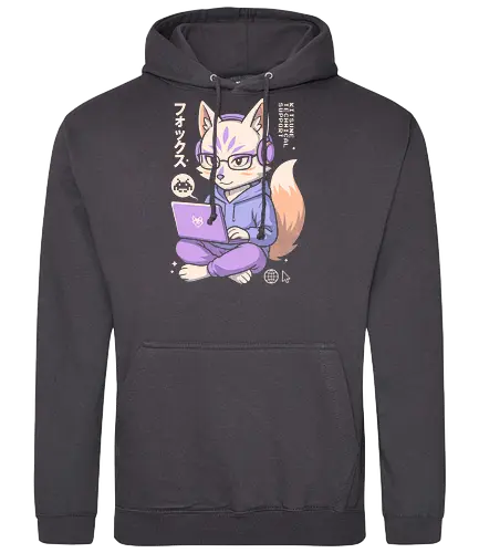 Kitsune Tech Support - kitsune tech support, kawaii fox, cute kitsune, geek fox, anime fox, nerdy animal, coder fox, programmer art, gaming fox, japanese cute art, chibi style, hoodie fox, anime animal, tech support character, pastel fox, fox illustration, fox with laptop, kawaii coding, gamer aesthetic, tech fox, redbubble cute, fox nerd, kawaii geek, japan fox design, cyber animal, fox with glasses - Standard Hoodie