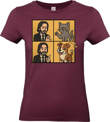 Wick  - wick meme, wick, dog, cat, dog meme, action movies - Standard T-Shirt (Frauen)
