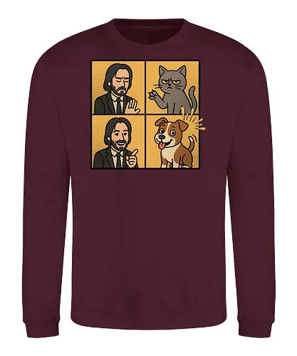 Wick  - wick meme, wick, dog, cat, dog meme, action movies - Sweatshirt