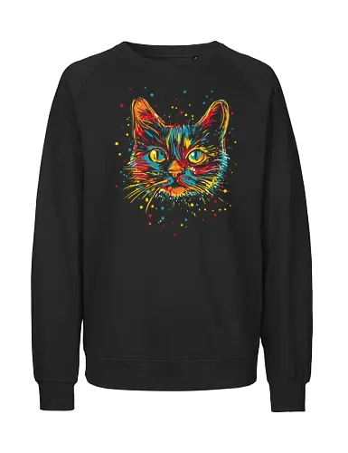 psychedelicat - cat, kitty, catnip, psychedelic, animals - Fairtrade Sweatshirt