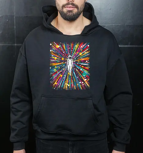 High speed state of consciousness - cosmonaut, astronaut, psychedelic, colorfull, space - Cropped Hoodie
