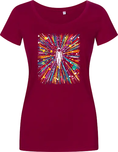 High speed state of consciousness - cosmonaut, astronaut, psychedelic, colorfull, space - Damen T-Shirt