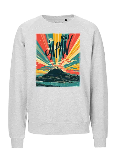 Visit Japan - japan, retro, vintage, typography - Fairtrade Sweatshirt