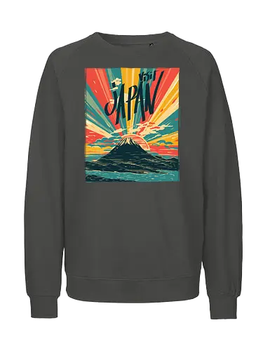Visit Japan - japan, retro, vintage, typography - Fairtrade Sweatshirt