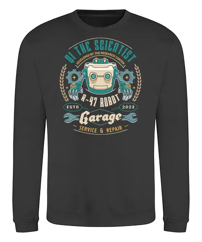 Qi R 47 Garage Emblem - my time at sandrock, my time at portia, my time at evershine, indie game, gaming, gamer, video games, fang, farming simulator, rpg, adventure, harvest, sand, wild yakmel, hazardous ruins - Sweatshirt