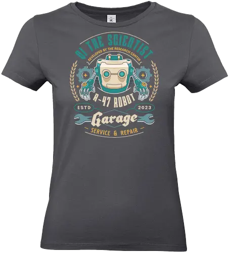 Qi R 47 Garage Emblem - my time at sandrock, my time at portia, my time at evershine, indie game, gaming, gamer, video games, fang, farming simulator, rpg, adventure, harvest, sand, wild yakmel, hazardous ruins - Standard T-Shirt (Frauen)