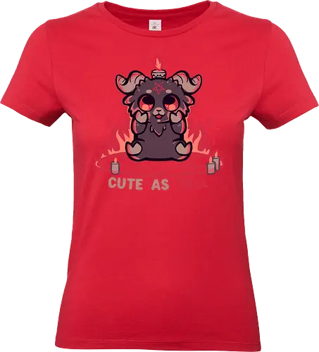 Feeling Cute as Hell - Baphomet, süßer Baphomet, Kawaii Gothic, okkulte Ästhetik, schwarzer Humor, Gothic Chibi, hexenhaft, alternativ, Flammen, Feuer, Pastell Gothic, satanisch aber süß, lustiger Dämon, Ziege, böse Ziege - Standard T-Shirt (Frauen)