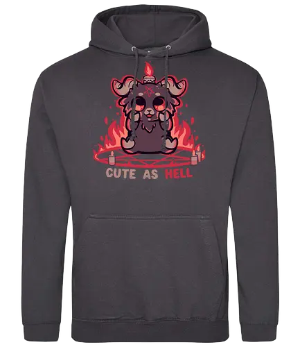 Feeling Cute as Hell - Baphomet, süßer Baphomet, Kawaii Gothic, okkulte Ästhetik, schwarzer Humor, Gothic Chibi, hexenhaft, alternativ, Flammen, Feuer, Pastell Gothic, satanisch aber süß, lustiger Dämon, Ziege, böse Ziege - Standard Hoodie
