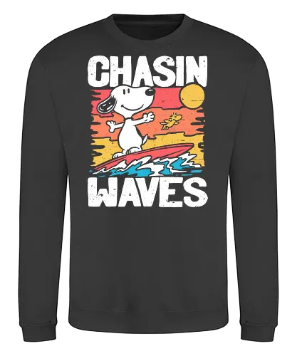 Beagle Summer Surf - Summertime, Summer, Wave, Pet, Dog, Beagle, Beach, Adventure, Classic, Vintage, Retro, Cartoon, Surfing, Surf, Sun, Sunny - Sweatshirt