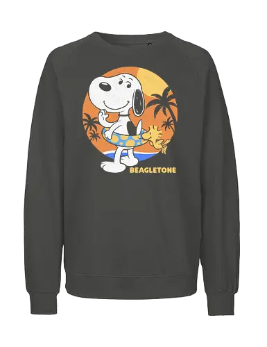 Beagle Sun Block - Summertime, Summer, Wave, Beagle, Beach, Adventure, Classic, Vintage, Retro, Cartoon, Surfing, Surf, Sun, Sunny, Pet, Dog - Fairtrade Sweatshirt