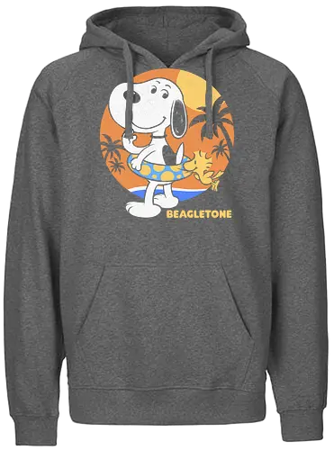 Beagle Sun Block - Summertime, Summer, Wave, Beagle, Beach, Adventure, Classic, Vintage, Retro, Cartoon, Surfing, Surf, Sun, Sunny, Pet, Dog - Fairtrade Hoodie