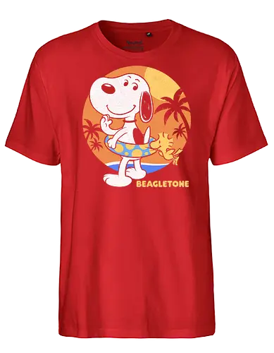 Beagle Sun Block - Summertime, Summer, Wave, Beagle, Beach, Adventure, Classic, Vintage, Retro, Cartoon, Surfing, Surf, Sun, Sunny, Pet, Dog - Fairtrade T-Shirt