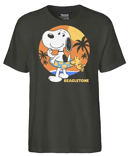 Beagle Sun Block - Summertime, Summer, Wave, Beagle, Beach, Adventure, Classic, Vintage, Retro, Cartoon, Surfing, Surf, Sun, Sunny, Pet, Dog - Fairtrade T-Shirt