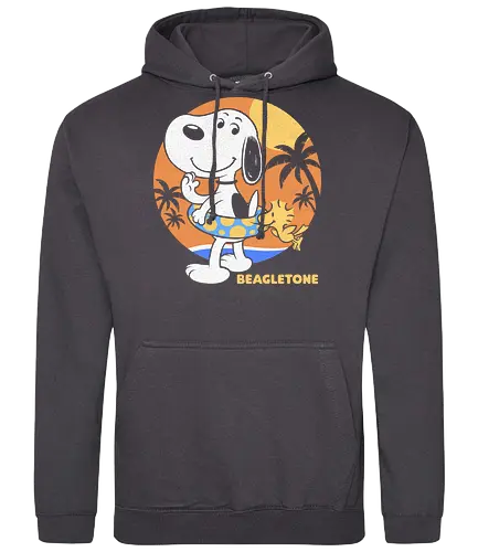 Beagle Sun Block - Summertime, Summer, Wave, Beagle, Beach, Adventure, Classic, Vintage, Retro, Cartoon, Surfing, Surf, Sun, Sunny, Pet, Dog - Standard Hoodie