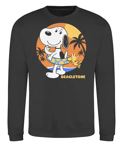 Beagle Sun Block - Summertime, Summer, Wave, Beagle, Beach, Adventure, Classic, Vintage, Retro, Cartoon, Surfing, Surf, Sun, Sunny, Pet, Dog - Sweatshirt