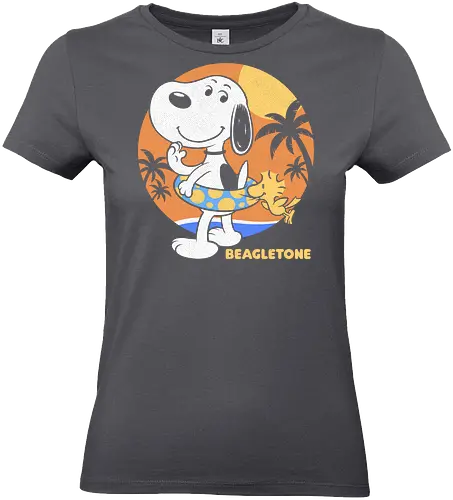 Beagle Sun Block - Summertime, Summer, Wave, Beagle, Beach, Adventure, Classic, Vintage, Retro, Cartoon, Surfing, Surf, Sun, Sunny, Pet, Dog - Standard T-Shirt (Frauen)