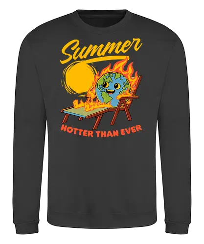 Summer Burn Earth - Hot, Sun, Fire, Earth Day, Earth, Planet, Save The Planet, Surfing, Surf, Beach, Apocalypse, Burning, Sunny, Summer, Global Warming - Sweatshirt
