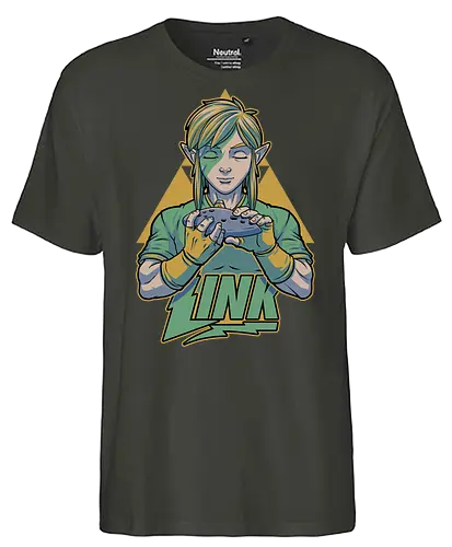 Glam Rock Elf - video game, rpg, fantasy adventure, elf, classic, music, rock and roll, ocarina - Fairtrade T-Shirt