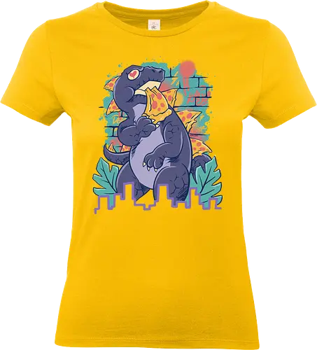 pizzaurus supreme  - pizza, dinosaurus, dino, graffiti, tropical, eat, kaiju, japan, american, love, food, reptile, monster - Standard T-Shirt (Frauen)