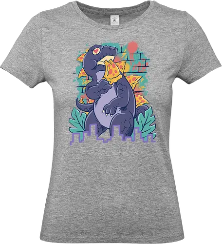 pizzaurus supreme  - pizza, dinosaurus, dino, graffiti, tropical, eat, kaiju, japan, american, love, food, reptile, monster - Standard T-Shirt (Frauen)