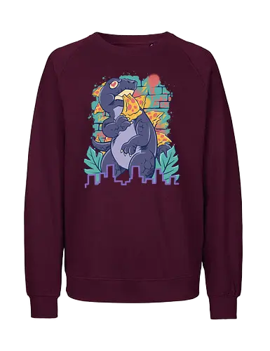 pizzaurus supreme  - pizza, dinosaurus, dino, graffiti, tropical, eat, kaiju, japan, american, love, food, reptile, monster - Fairtrade Sweatshirt