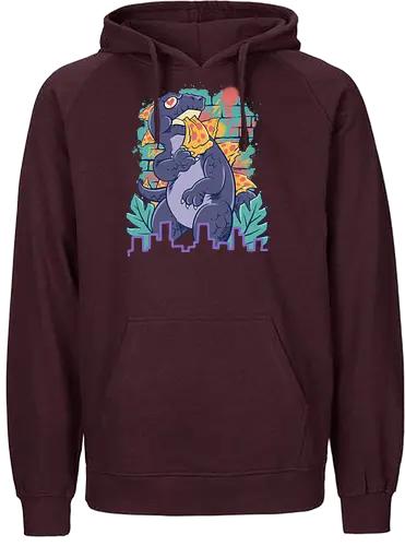 pizzaurus supreme  - pizza, dinosaurus, dino, graffiti, tropical, eat, kaiju, japan, american, love, food, reptile, monster - Fairtrade Hoodie