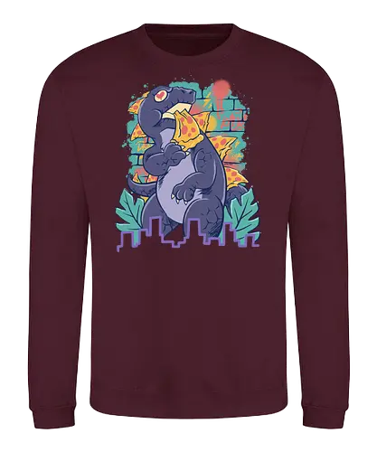 pizzaurus supreme  - pizza, dinosaurus, dino, graffiti, tropical, eat, kaiju, japan, american, love, food, reptile, monster - Sweatshirt