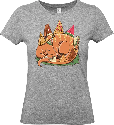 SNACKASAURUS SNOOZE - pizza, dinosaurus, dino, graffiti, tropical, eat, kaiju, japan, american, love, food, reptile, monster, watermelon, tacos, chocolate, birthday, cheese, cake, sandwich, waffle - Standard T-Shirt (Frauen)