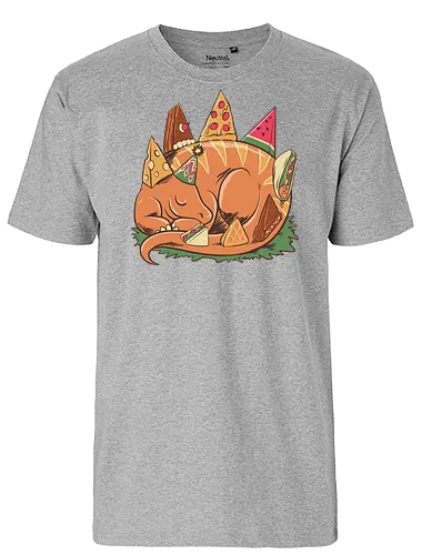 SNACKASAURUS SNOOZE - pizza, dinosaurus, dino, graffiti, tropical, eat, kaiju, japan, american, love, food, reptile, monster, watermelon, tacos, chocolate, birthday, cheese, cake, sandwich, waffle - Fairtrade T-Shirt