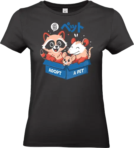 Street Critter Squad - raccoon, opossum, mouse, cute animals, adopt don’t shop, kawaii, funny animals, rescue pets, urban animals, adorable, pet lovers, cartoon art, whimsical, street pets, funny raccoon, animal squad, cute creatures, trash panda, box animals, cute illustration, quirky animals, threadless design, animal humor, cute pet art - Standard T-Shirt (Frauen)