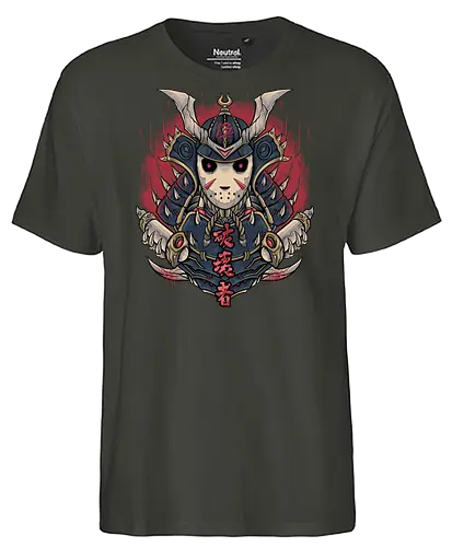 oni no jason  - horror, halloween, cool, cute, fun, satan, parody, demon, devil, samurai, japanese, nightmare - Fairtrade T-Shirt