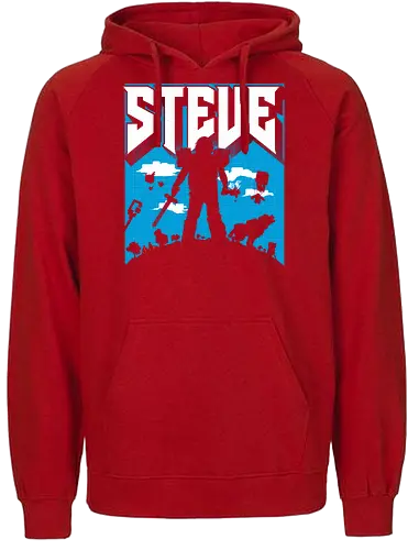 Steve Slayer - doom, slayer, steve, Steves Lava Chicken, lava chicken, hot, spicy, miners, steve, jack black, chicken jockey - Fairtrade Hoodie