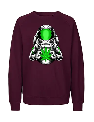 little hope  - cannabis, astronaut, hope, 420, space, galactic, galaxy, cool, leaf, nature - Fairtrade Sweatshirt