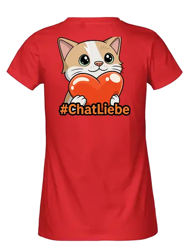 #ChatLiebe - Twitch, Streamer, Katze, Smilow - Fairtrade Girl Shirt