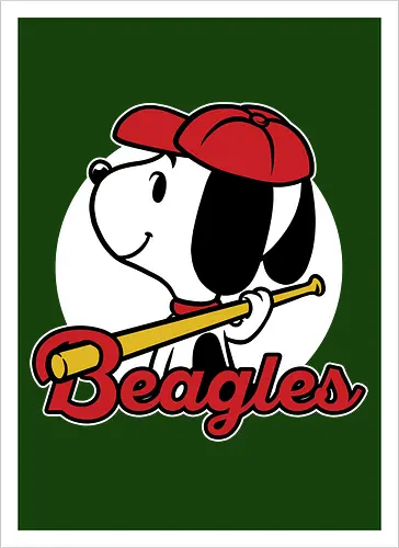 Comic Beagle Baseball 