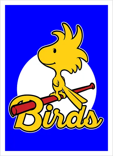 Comic Yellow Bird Baseball 