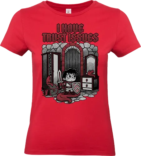 RPG Mimic Trust Issues  - Rpg, Action Rpg, Role-play, Role-playing, Dungeon Master, Dungeon, Adventure, Dark Fantasy, Fantasy, Mimic, Monster, Monsters, Pen and Paper, D20, Tabletop Game, Tabletop, Trust, Social Issues - Standard T-Shirt (Frauen)