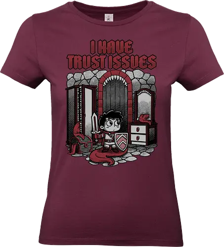 RPG Mimic Trust Issues  - Rpg, Action Rpg, Role-play, Role-playing, Dungeon Master, Dungeon, Adventure, Dark Fantasy, Fantasy, Mimic, Monster, Monsters, Pen and Paper, D20, Tabletop Game, Tabletop, Trust, Social Issues - Standard T-Shirt (Frauen)