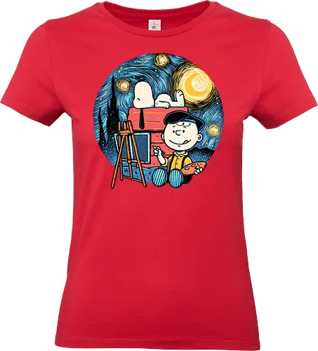 Painting the Night - Cute, cartoons, comics, beagle, character, painting - Standard T-Shirt (Frauen)