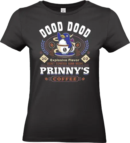 Prinny Dood Coffee Emblem - disgaea, prinny, etna, laharl, suisen, dood, phantom brave, video game, gaming, gamer, coffee, valvatorez, usalia, king krichevskoy, pirilika - Standard T-Shirt (Frauen)