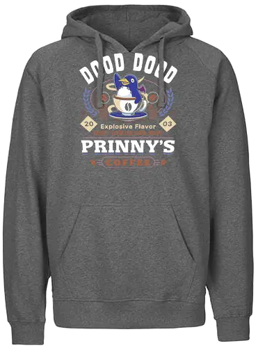Prinny Dood Coffee Emblem - disgaea, prinny, etna, laharl, suisen, dood, phantom brave, video game, gaming, gamer, coffee, valvatorez, usalia, king krichevskoy, pirilika - Fairtrade Hoodie