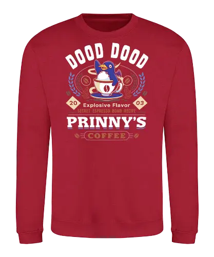 Prinny Dood Coffee Emblem - disgaea, prinny, etna, laharl, suisen, dood, phantom brave, video game, gaming, gamer, coffee, valvatorez, usalia, king krichevskoy, pirilika - Sweatshirt