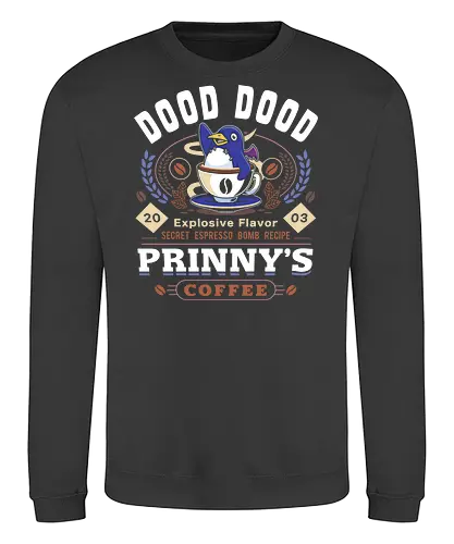 Prinny Dood Coffee Emblem - disgaea, prinny, etna, laharl, suisen, dood, phantom brave, video game, gaming, gamer, coffee, valvatorez, usalia, king krichevskoy, pirilika - Sweatshirt