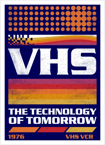 VHS Tech - VHS Tech, vhs, video tape, cassette, old tech, retro, vintage, video player - Kunstdruck