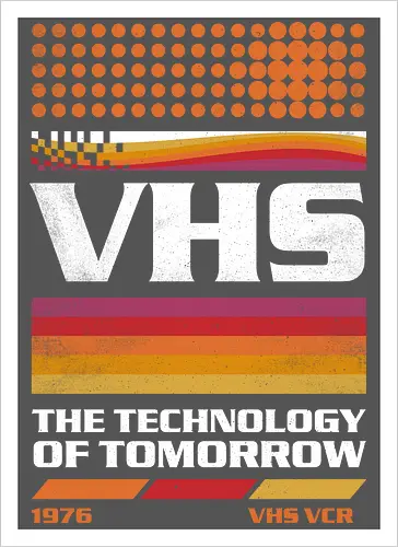 VHS Tech - VHS Tech, vhs, video tape, cassette, old tech, retro, vintage, video player - Kunstdruck