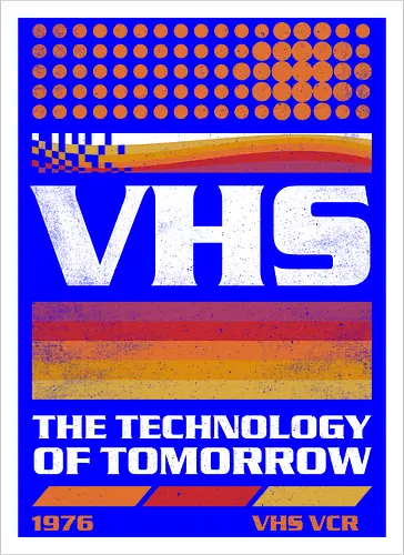 VHS Tech - VHS Tech, vhs, video tape, cassette, old tech, retro, vintage, video player - Kunstdruck