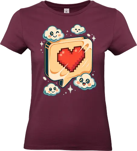 Pixel-Liebeswolken - Ästhetisches Pixeldesign, süßes Wolken-Shirt, süße Sprechblase, lustiges Pixeldesign, Gamer-Valentinstagsgeschenk, Pixel-Herz-T-Shirt, kawaii Pixelwolken, Pastell-Gamer-T-Shirt, Pixelliebe kawaii, Retro-Gaming-Liebe, ästhetisch, Wolken, Illustration, kawaii, Liebe, Pixelkunst, lm2kone, süß, lustig, Gamer, Gamer-Valentinstag, Geek, Herz, Ich liebe Pixel, Pixelkunst-Shirt, Pixelherz, Pixelliebe-Herz, Retro-Gaming - Standard T-Shirt (Frauen)