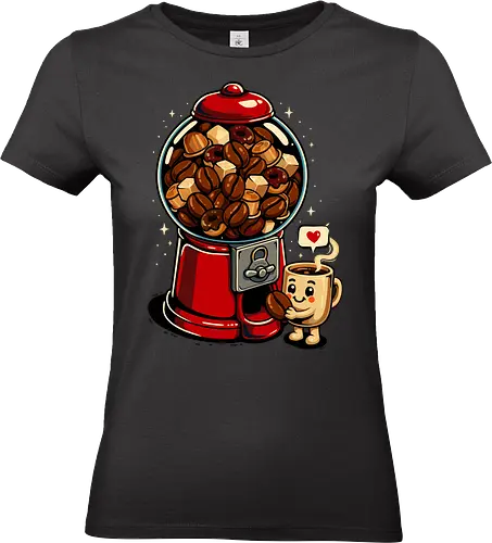 Gumball-Kaffee - Ästhetik, Barista, Getränk, Koffein, Kaffee, Tasse Kaffee, süß, Essen, lustig, lustiges Kaffee-T-Shirt, Kaugummi, Kaugummiautomat, Pop-Art, Geek, Donut, Illustration, Retro, LM2KONE - Standard T-Shirt (Frauen)